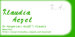 klaudia aczel business card